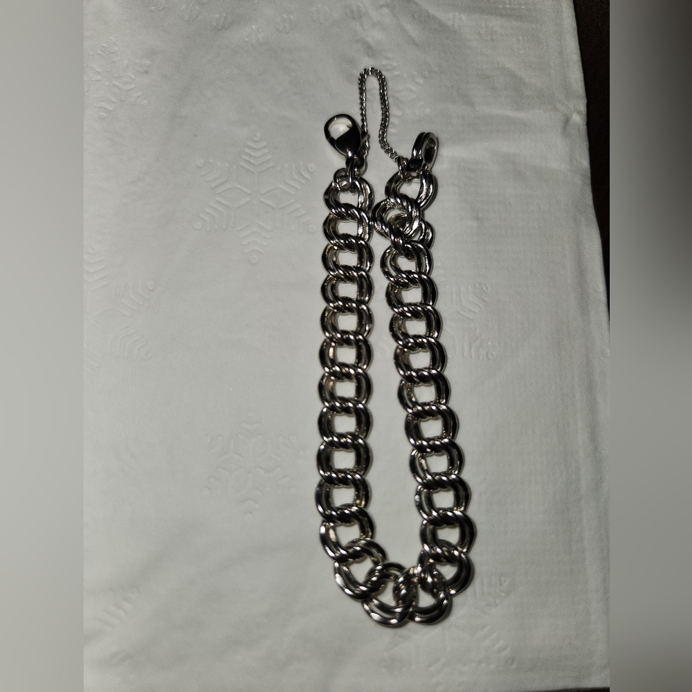 James Avery Heavy Double Curb Charm bracelet